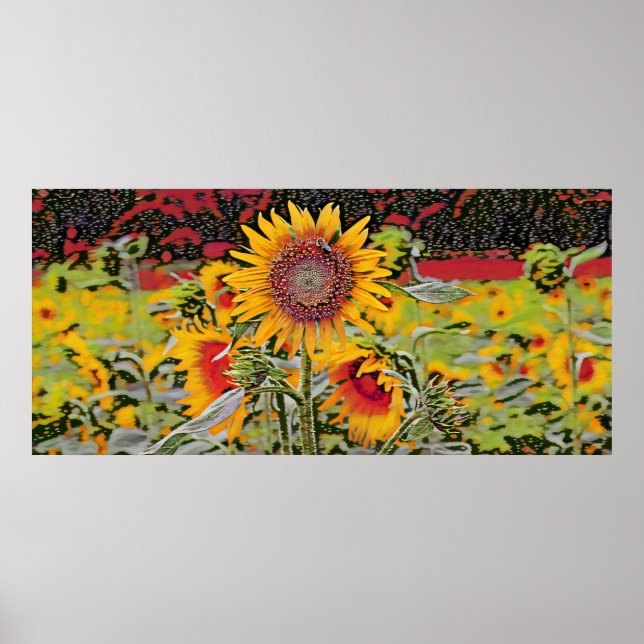 Polka-dots-Sonnenblume Poster (Vorne)