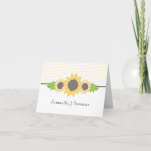 Polka Dots & Sonnenblumen Personalisierte Karte