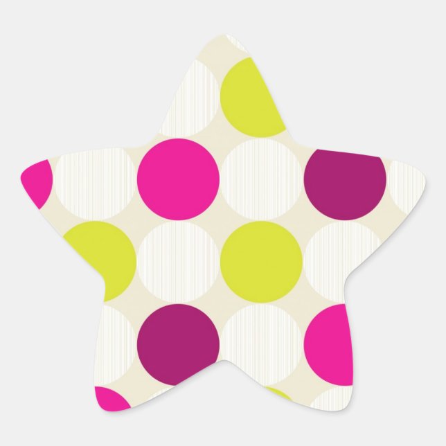 Polka Dots Star Sticker (Vorderseite)