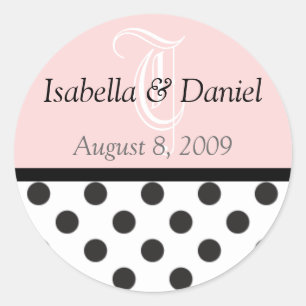 Polka Dots Stickers Monogramme gibt Siegel