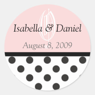Polka Dots Stickers Monogramme gibt Siegel