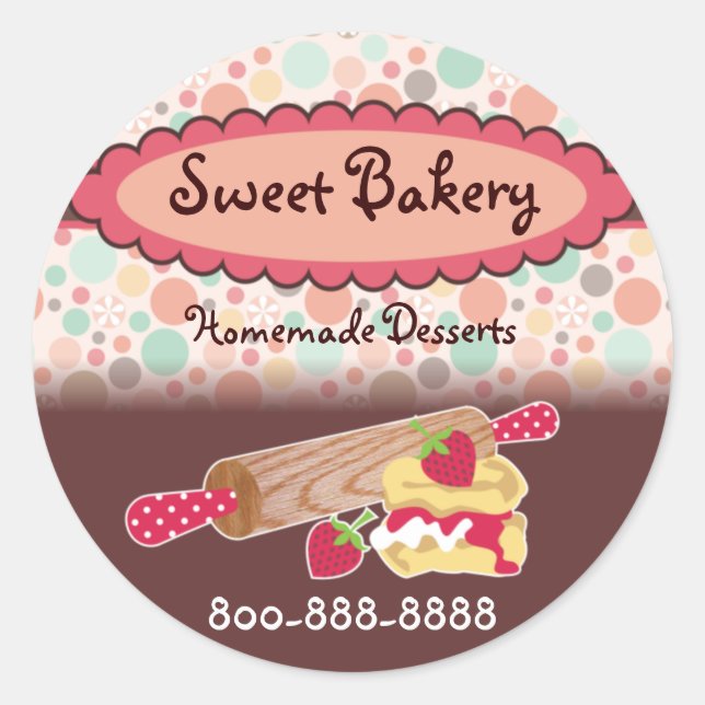 Polka Dots Strawberry Scone Stickers (Vorderseite)