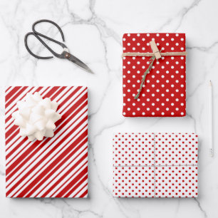 Polka Dots & Stripes Weihnachten Geschenkpapier Set