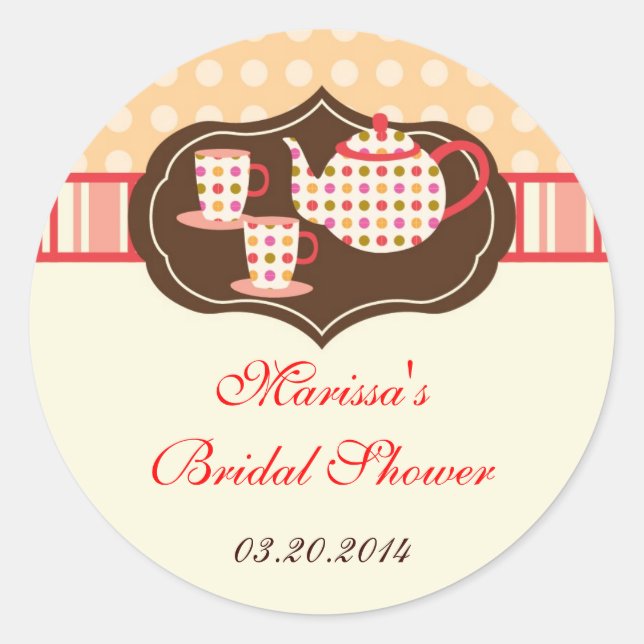 Polka Dots Tea Pot Sticker (Vorderseite)