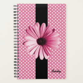 Polka Dots und Pink Blume Custom Planner Planer