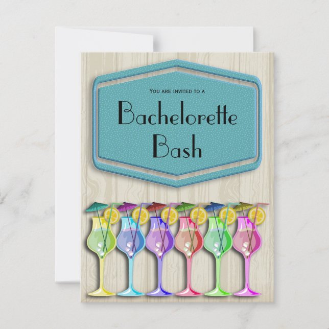 Polka Dots und trendige tropische Regenschirmgeträ Einladung (Vorderseite)