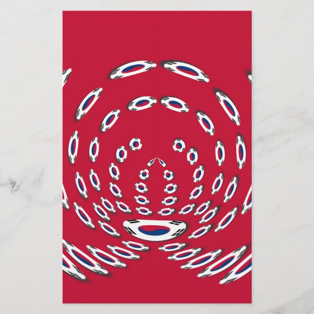 Polka Dots unter südkoreanischer Flagge: Eine Dreh Briefpapier (Vorderseite)