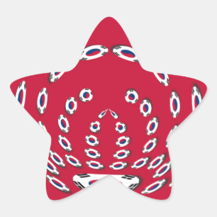 Polka Dots unter südkoreanischer Flagge: Eine Dreh Stern-Aufkleber