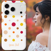 Polka Dots - Warme Farben auf weißem Handyhülle