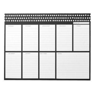 Polka Dots Weekly Desk Planner Notizblock