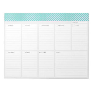 Polka Dots Weekly Desk Planner Notizblock