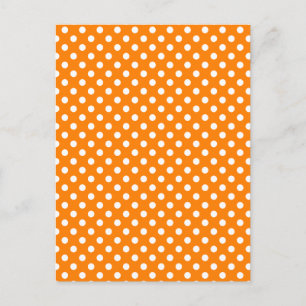 Polka Dots - weiß auf Orange Postkarte