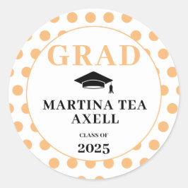 Polka Dots Welcome Abschluss Runder Aufkleber