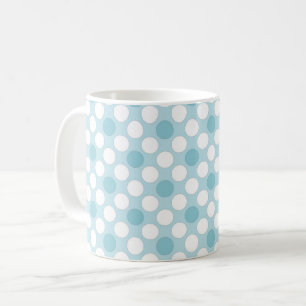 Polka dots white blue retro kaffeetasse