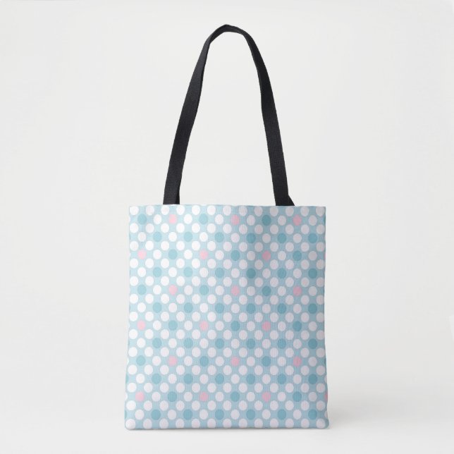 Polka dots white pink blue retro (Vorderseite)