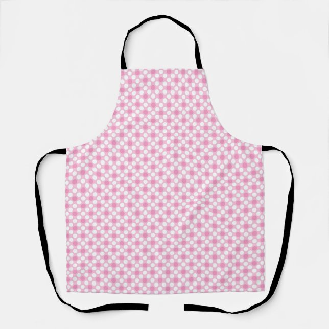 Polka dots white pink Retro Schürze (Vorderseite)