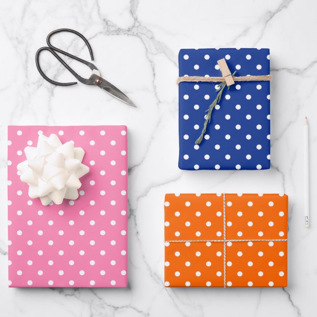 Polka Dots Wrapping Paper Set Geschenkpapier Set (Vorderseite)