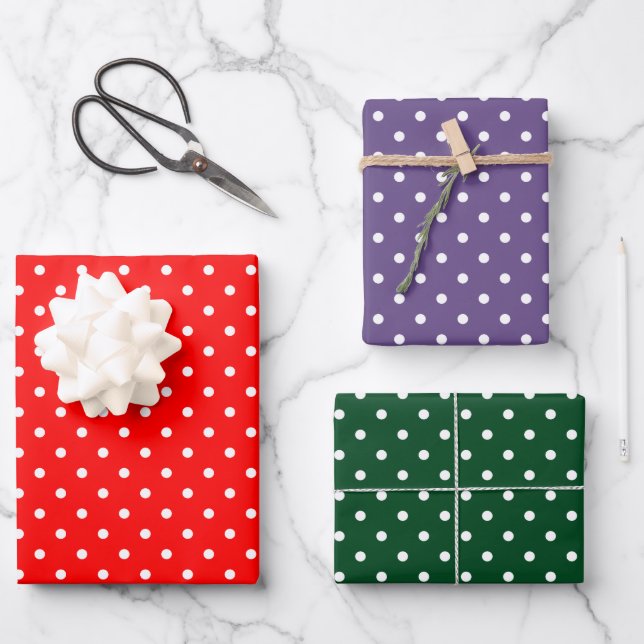 Polka Dots Wrapping Paper Set Geschenkpapier Set (Vorderseite)