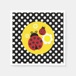 Polka Dots Yellow Flowers Red Ladybug Babydusche Serviette