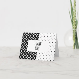Polka-Dotted Schwarz-Weiß-Block Vielen Dank