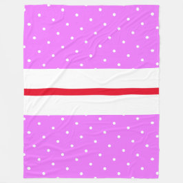 Polka Doty Candy Pink Bright Red White Stripes Fleecedecke