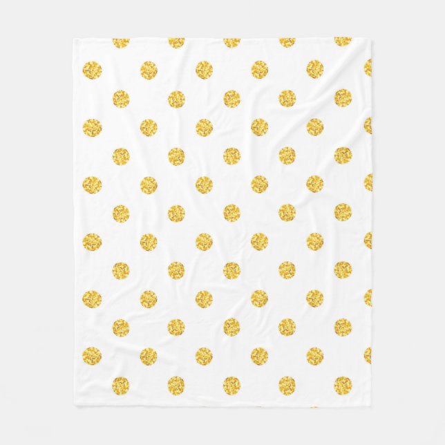 Polka Gold Glitterpunkte Textur Fleecedecke (Vorderseite)