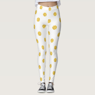 Polka Gold Glitzer Dots Texture Leggings