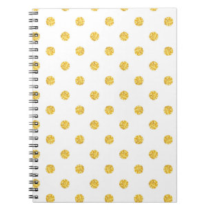 Polka Gold Glitzer Dots Texture Notizblock