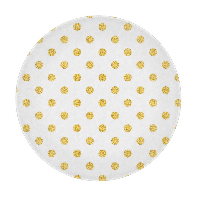 Polka Gold Glitzer Dots Texture Schneidebrett (Vorderseite)