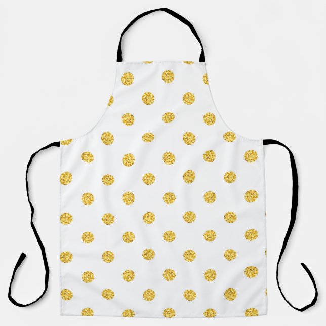 Polka Gold Glitzer Dots Texture Schürze (Vorderseite)