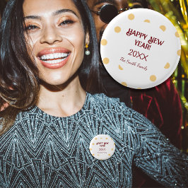 Polka Gold Silvester Party Button