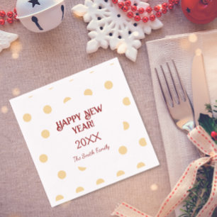 Polka Gold Silvester Party Serviette