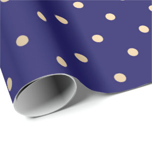 Polka-große Punkt-blaue Marine-Foxier Geschenkpapier