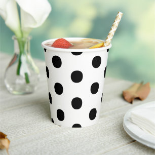 Polka hat ein Schwarz-weißes, feines, elegantes M Pappbecher