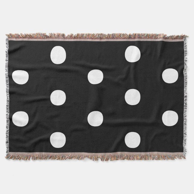 Polka hat ein Schwarz-weißes, feines, elegantes Mu Decke (Vorderseite)