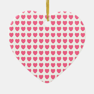 Polka Hearts Keramikornament