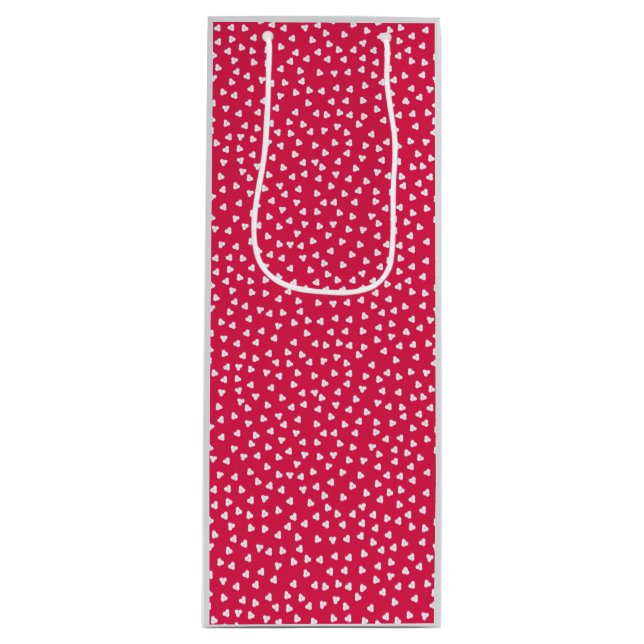 Polka Hearts Wine Gift Bag Geschenktüte Für Weinflaschen (Vorderseite)