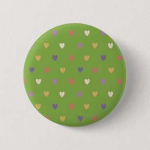 Polka Herzen auf grünem Grün Button