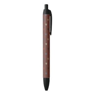 Polka Herzen auf kilim braun Kugelschreiber
