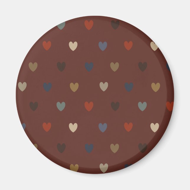 Polka Herzen auf kilim braun Magnet (Vorne)