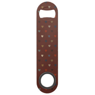 Polka Herzen auf kilim braun Speed Flaschenöffner