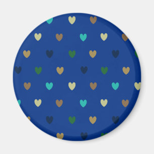 Polka-Herzen in Pfauenblautönen Magnet