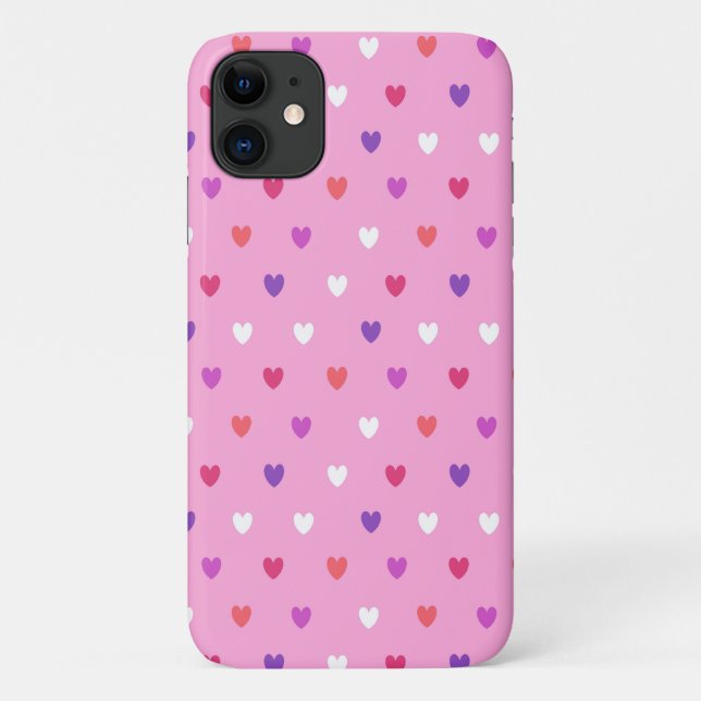 Polka-Herzen pink Case-Mate iPhone Hülle (Rückseite)