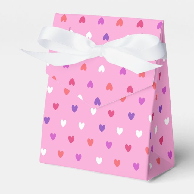 Polka-Herzen pink Geschenkschachtel (Vorderseite)