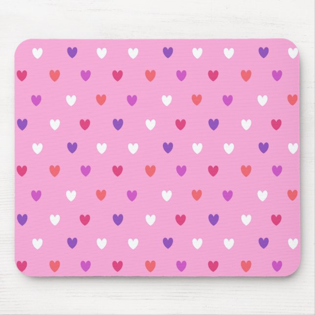 Polka-Herzen pink Mousepad (Vorne)