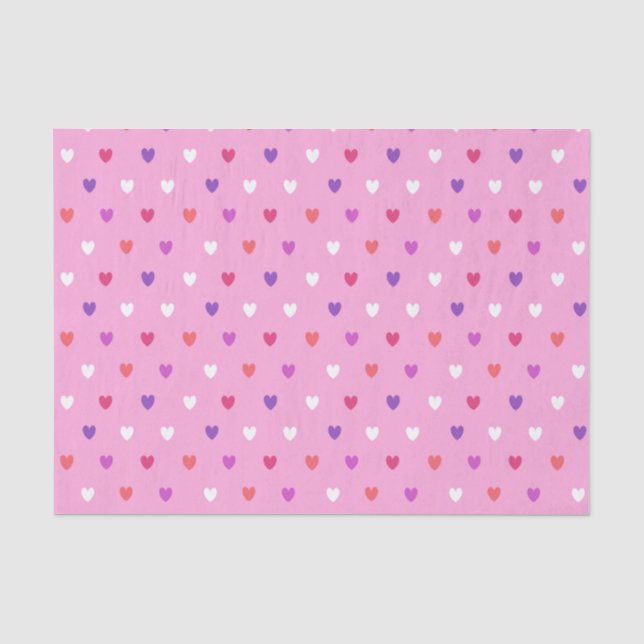 Polka-Herzen pink Seidenpapier (Vorderseite)