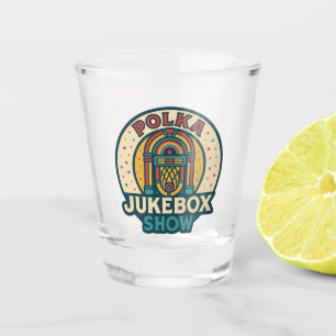 Polka-Jukebox-Logo-Shotglas Schnapsglas