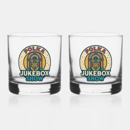 Polka Jukebox Logo Trinkwaren-Set Whiskyglas
