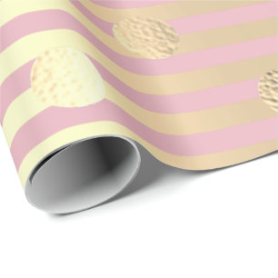 Polka Kleine Punkte Streifen Pink Pastel Foxier Go Geschenkpapier