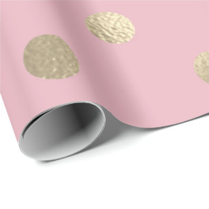 Polka-kleines Punkt-Pulver-Rosa-Foxier Pastellgold Geschenkpapier